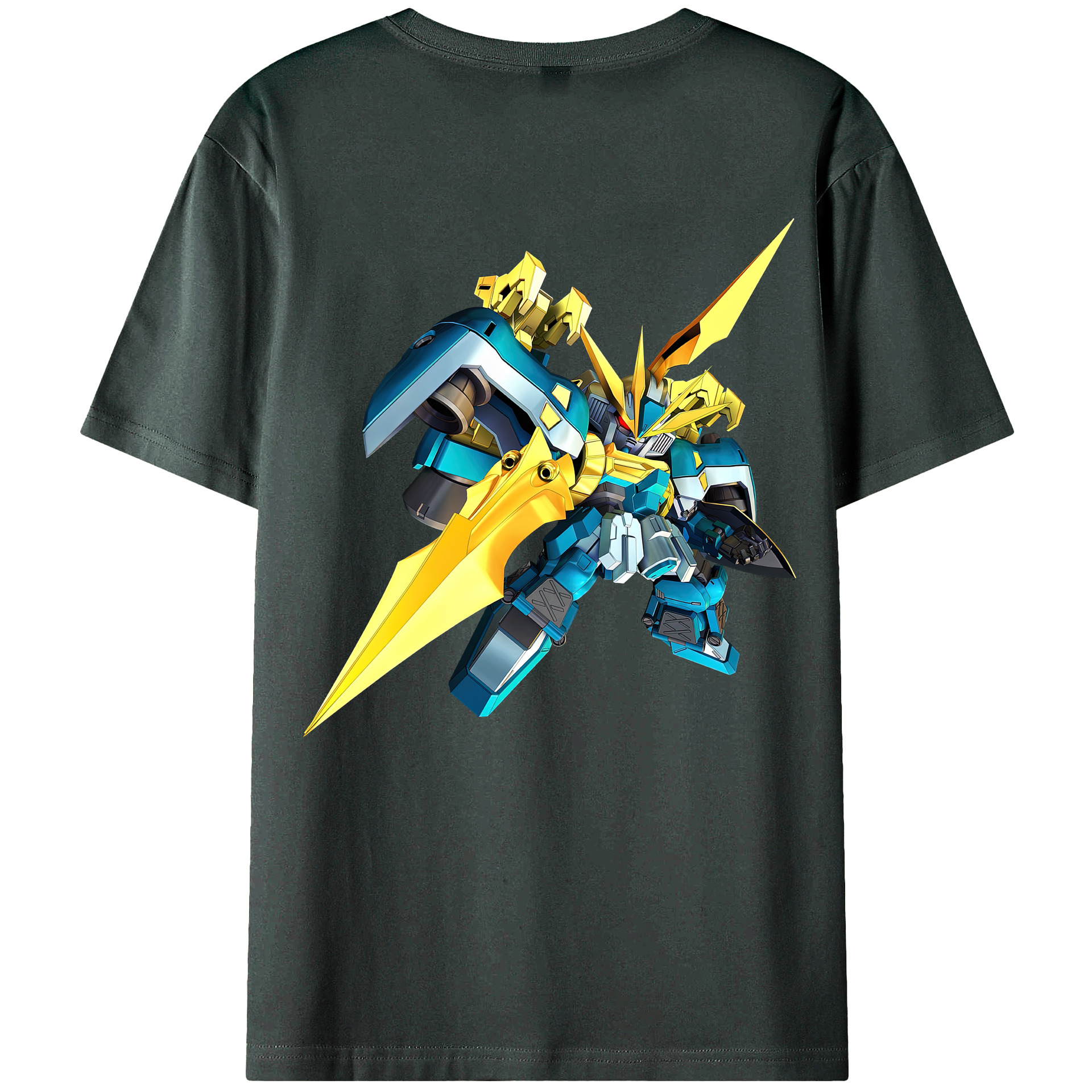 （画像用） 機動戦士ガンダム Mobile Suit Gundam 綿100％ メンズ半袖Tシャツ（バックプリント） 通気性